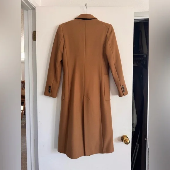 Zara Double-Breasted Tan Wool Coat - Picture 4 of 8